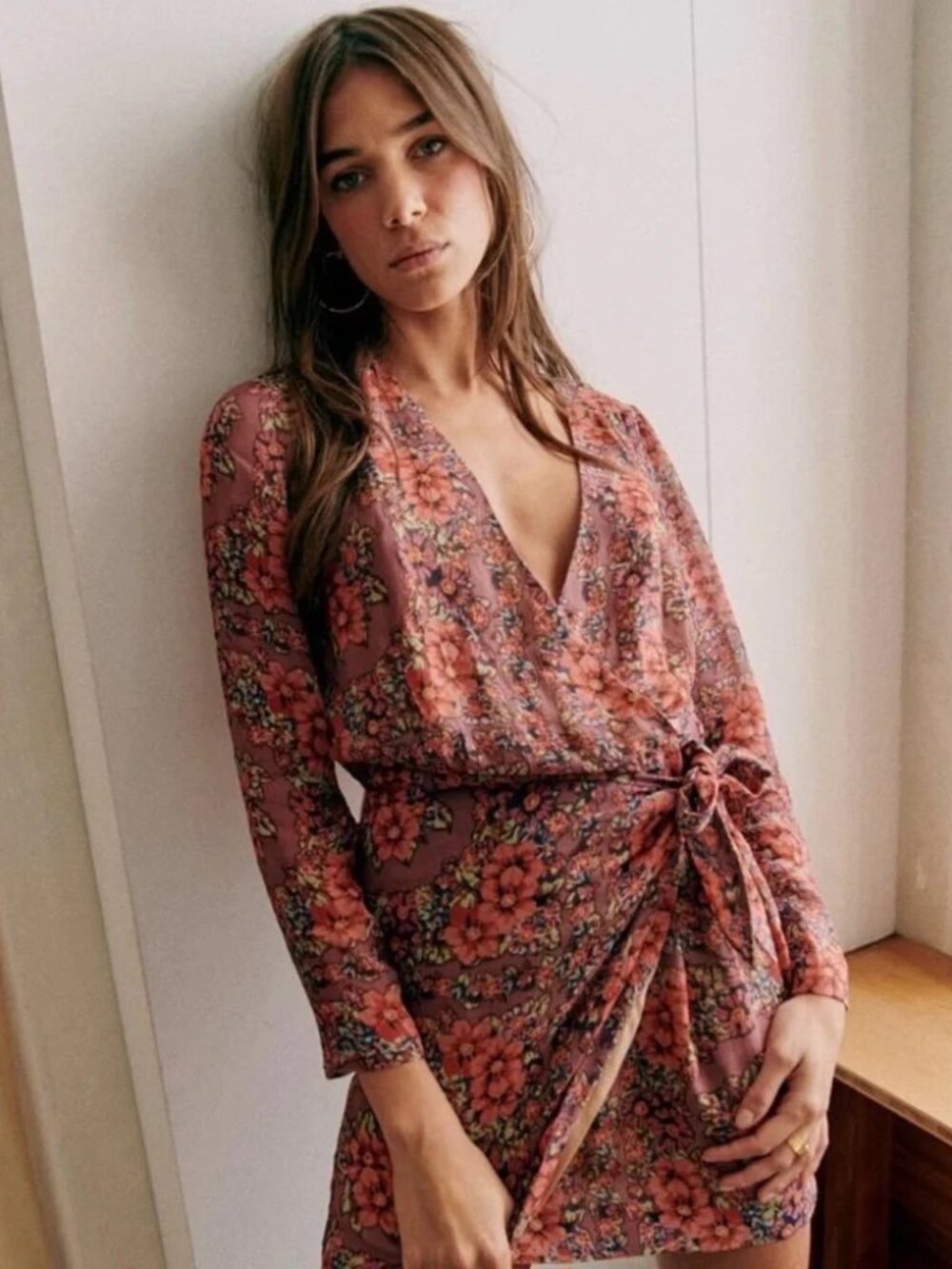 Sezáne Noemia Dress with Purple Flowers